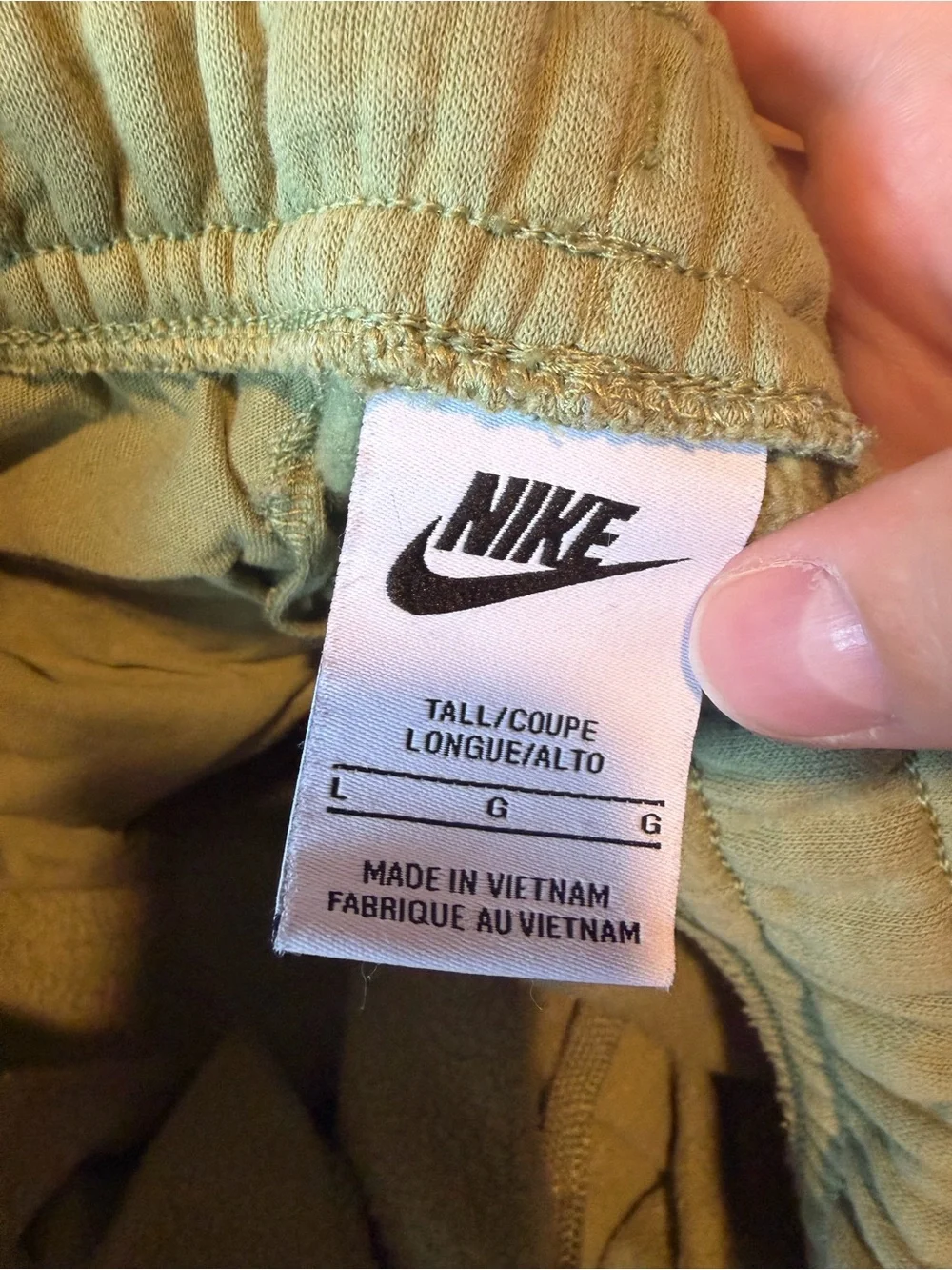 Nike Men's Olive Green Elastic Waist Joggers